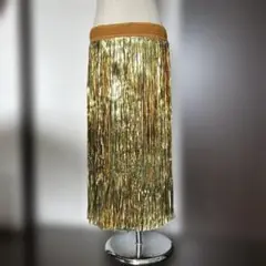1972. フラダンス タヒチアン セロファン スカート ゴールド 金 黄色
