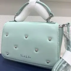 新品✨ポールアンドジョー アクセソワ　キャットスタッド ハンドバッグ　グリーン