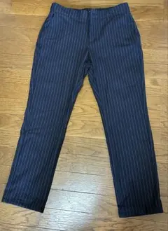 フェリシモ IEDIT冬用裏モコパンツ サイズLLネイビーにストライプ