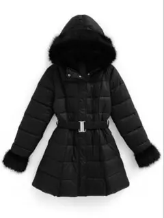 GRL ベルト付きファーAラインダウンコート kd79