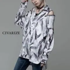 CIVARIZEシヴァーライズ ジャガードフェザーローズシャツのサムネイル