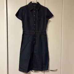 美品✨フェンディ 42 LL 刺繍 花柄 ロングワンピース 長袖 ネイビー カワイイ CAWAII 揺らめくアートに重なるポップな花柄ロング