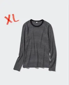 UNIQLO ユニクロ ソフトリブボーダークルーネックT XL
