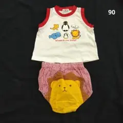 サイズ90 セットアップ タンクトップとパンツセット 動物プリントのサムネイル