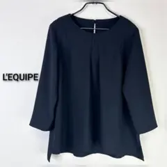チックタック様専用になります　 L'EQUIPE カフス釦付き タックブラウス黒のサムネイル