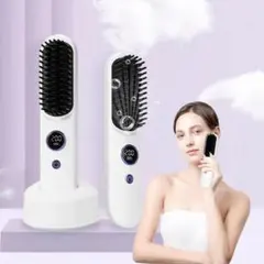 ヒートブラシ ストレートアイロン コードレス