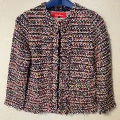 【美品】コーヘン　ミックスカラー　ツイードジャケット　36のサムネイル