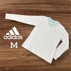 adidas レディース長袖 Vネック トップス ホワイトMサイズ