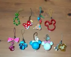 ディズニー　ミッキー&ミニー　 ストラップ 9点セット