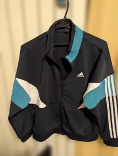 adidas ジップアップジャケット JXL ネイビー/ターコイズ