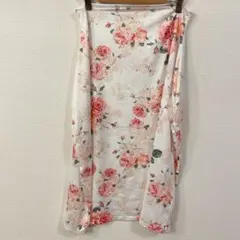 レア✨フレアスカート フラワープリント カジュアルスカート ホワイト ピンク