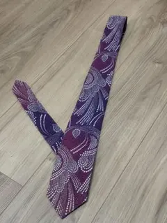 ネクタイNo.4/絞り加工 紫 幾何学模様 ドット 総柄 和モダン