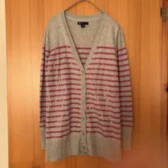 GAP KIDS カーディガン 160 ボーダー スパンコール 薄手