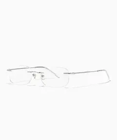 【美品】JINS ＜R!M＞ Rimless リムレスメガネ シルバー 度なし
