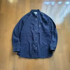 00sコロンビアColumbia長袖ボタンダウンシャツ紺XLメンズ古着アウトドア
