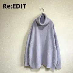 Re:EDIT タートルネックニット オーバーサイズ パープル M