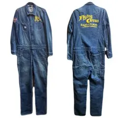 AVIREXアヴィレックス TYPE BLUEデニム オールインワンつなぎ 刺繍のサムネイル