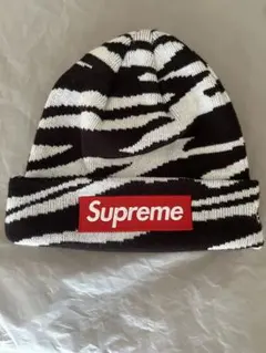 Supreme New Era Box Logo Beanie Zebra