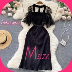 フォーマル♡総レースドレス 黒 ワンピース パーティー 結婚式 エレガント 上品