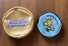 新品未使用・クリスピークリームドーナツ円形ポーチ2点セット(雑誌付録)