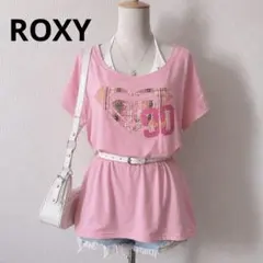 ROXY ロゴプリント ロングTシャツ ピンク 綿100% Y2K 平成ギャルのサムネイル