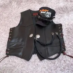 HEAVY FOR BIKERS HARLEYワッペン レザーベスト サイズ40 - メルカリ