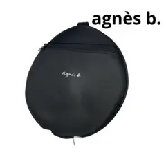 agnès b. 未使用品☆ブラック 丸型ポーチ ナイロン 人気