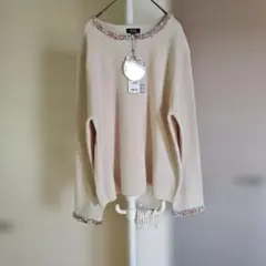 PART2 ベージュ系　リブしっかりめニット長袖