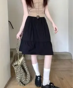 韓国　ミドル丈スカート