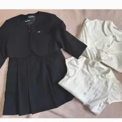 ファミリア　100cm ネイビーアンサンブル＆ブラウス半袖＆長袖セット　受験