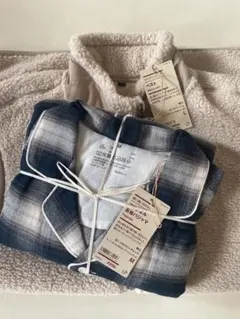 新品タグ付き!!無印良品紳士フランネルパジャマ フリースベストセット