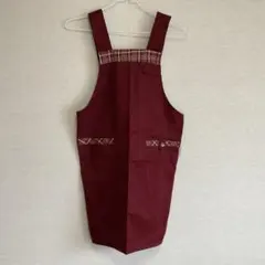 hiroro様専用【美品】エプロン　チェック柄　ポケット　タグ　赤　M-Lサイズ