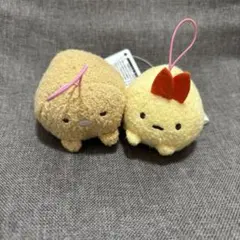 すみっコぐらし　うつぶせ　ゴムひも付き　マスコット　ぬいぐるみ　2点