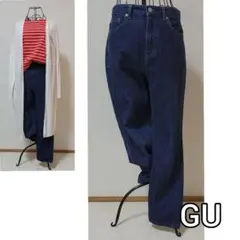 GU テーパードアンクルジーンズ