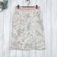 ☆アプワイザーリッシェ (2)レース 膝丈 花柄 タイトスカート ピンク