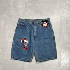 90s Mickey inc ディズニー 刺繍 デニム ショーツ USA古着のサムネイル
