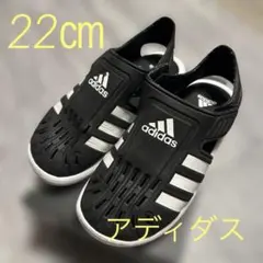 22㎝　adidas ブラック/ホワイト サンダル