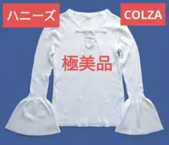 極美品❗ハニーズ COLZA フレアスリーブ リブニット Vネック レースアップ
