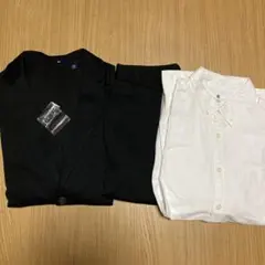 ユニクロ KIDS セットアップ シャツ付き3点セット 160 ブラック 男の子