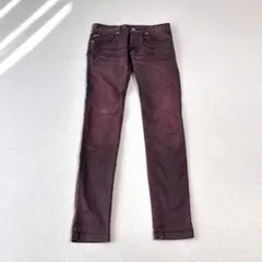 CIVARIZE スキニーデニム ボルドー 42クラッシュ - メルカリ