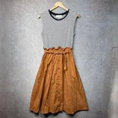 B：MING by BEAMS ノースリーブ ドッキングワンピース ボーダーのサムネイル
