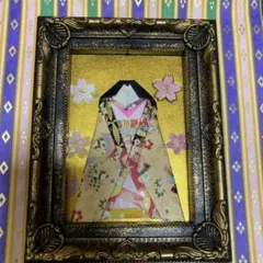 折り紙雛祭りリース平安の美十二単黄色のお雛様女雛