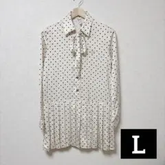 R Style(L)DJU DJU ドットシャツワンピース ボウタイ　プリーツ