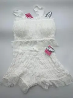 ブラジャーショーツセット チューブトップ ベアトップ ペチコート ペチパンツ L