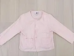 プチバトー【美品】ピンク 透かし編み カーディガン 86cm