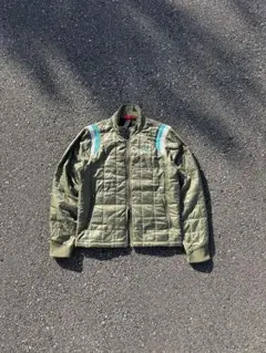 00s PUMA キルティング ナイロンジャケット ダブルジップ オリーブy2k