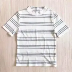 ボーダー プチハイネック シンプルカットソー