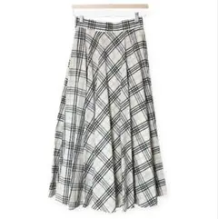 新品タグ付 UNITED ARROWS チェック フレアスカート ロング丈 36