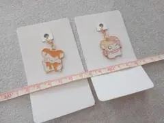 未使用　2点セット　とっとこハム太郎　メタルチャーム　ハム太郎　マフラー　目印