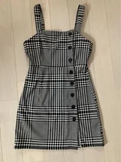 H&M チェック　ジャンスカ　ワンピ　S
